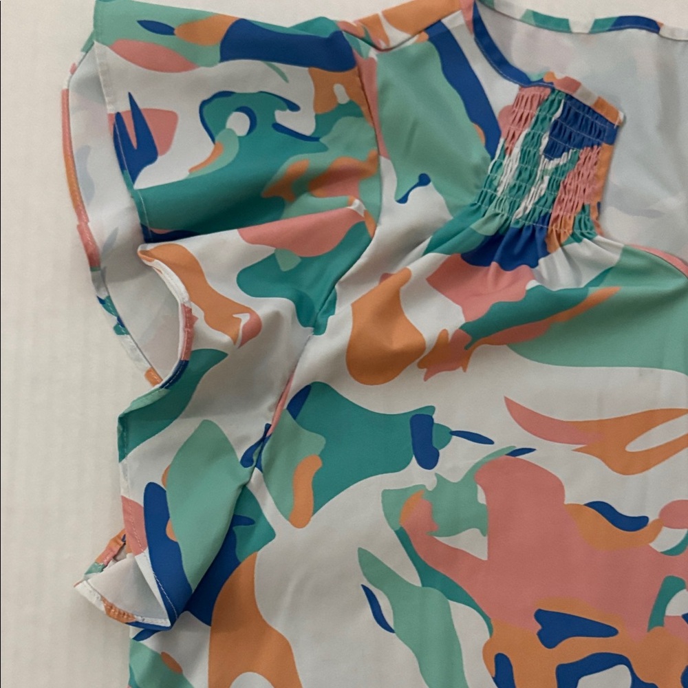 Colorful Abstract Women's Top XL - Picture 2 of 11